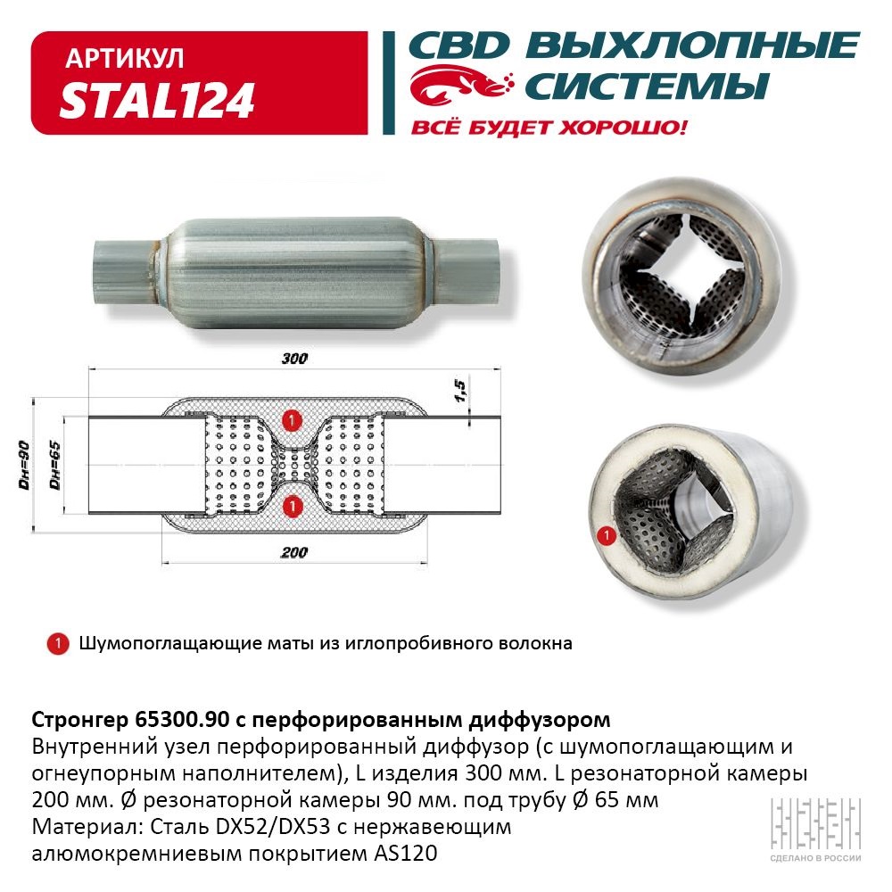 Стронгер 65x300.90 с перфорированным диффузором CBD STAL124