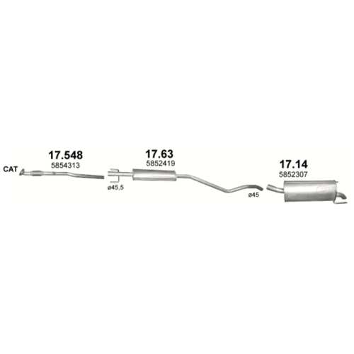Труба приемная Опель Астра Г. Астра Х (Opel Astra G. Astra H 24423923. 5852133. 5854313) 1.4 1.2; 00- Polmostrow 17.548 (852-317) (04066) 1 Труба приемная Опель Астра Г. Астра Х (Opel Astra G. Astra H 24423923. 5852133. 5854313) 1.4 / 1.2; 00- Polmostrow 17.548 (852-317) (04066)
