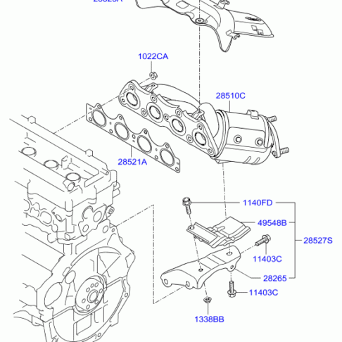 Выпускной коллектор Hyundai Elantra 28285B11 285102BES1