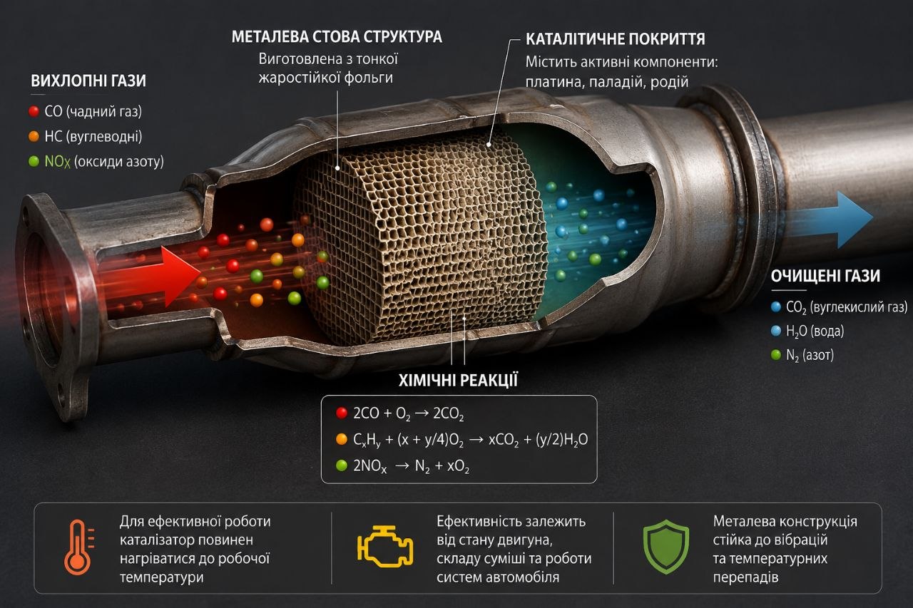 Принцип роботи каталізатора каталізатор